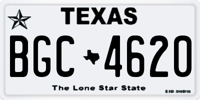 TX license plate BGC4620