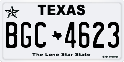 TX license plate BGC4623