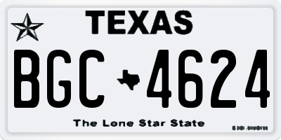TX license plate BGC4624