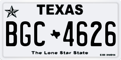 TX license plate BGC4626