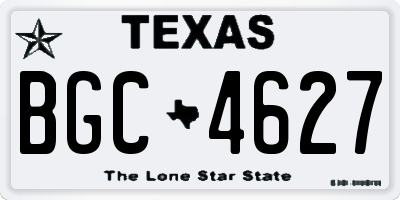 TX license plate BGC4627