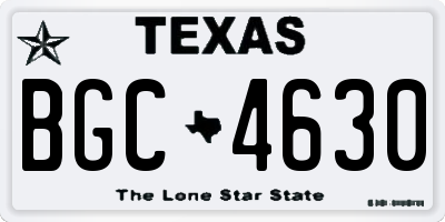TX license plate BGC4630