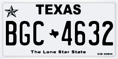 TX license plate BGC4632