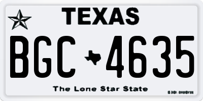 TX license plate BGC4635