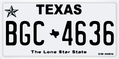 TX license plate BGC4636