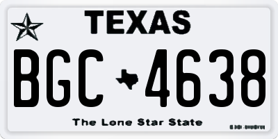 TX license plate BGC4638