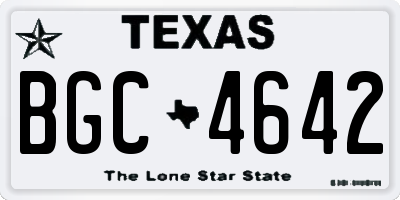 TX license plate BGC4642