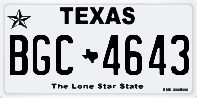 TX license plate BGC4643