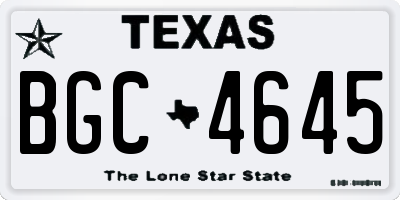 TX license plate BGC4645