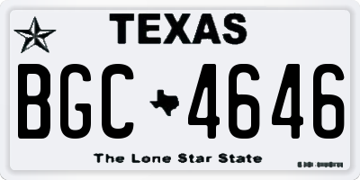 TX license plate BGC4646