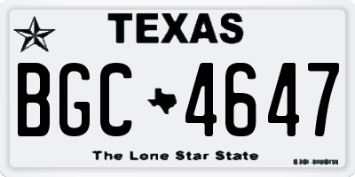 TX license plate BGC4647