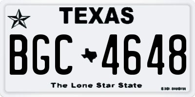 TX license plate BGC4648