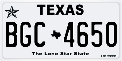 TX license plate BGC4650