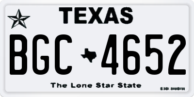 TX license plate BGC4652