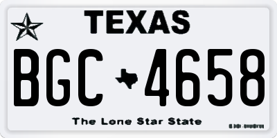 TX license plate BGC4658