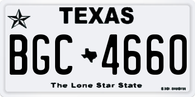TX license plate BGC4660