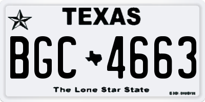TX license plate BGC4663