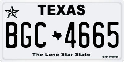 TX license plate BGC4665
