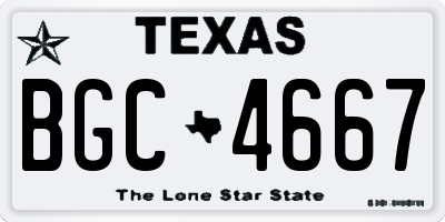 TX license plate BGC4667