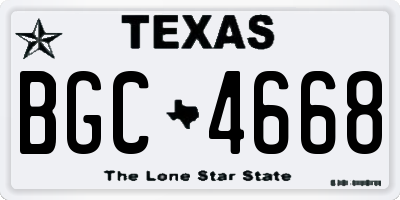 TX license plate BGC4668