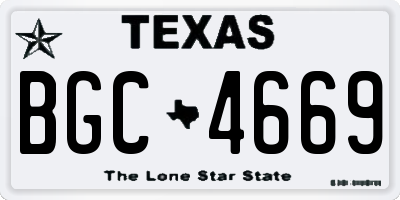 TX license plate BGC4669