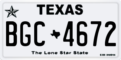 TX license plate BGC4672