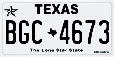 TX license plate BGC4673
