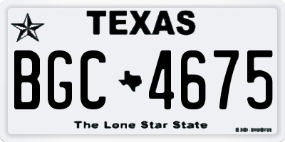 TX license plate BGC4675