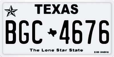 TX license plate BGC4676