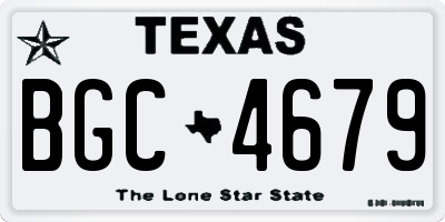 TX license plate BGC4679