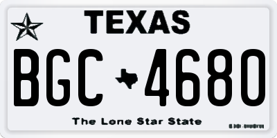 TX license plate BGC4680