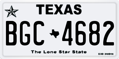 TX license plate BGC4682