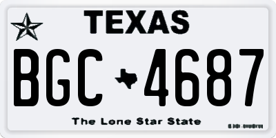 TX license plate BGC4687