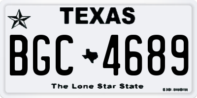 TX license plate BGC4689