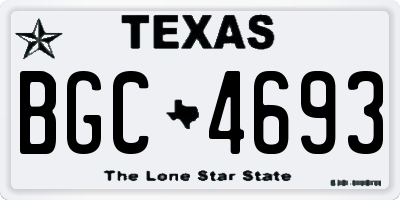 TX license plate BGC4693