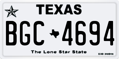 TX license plate BGC4694