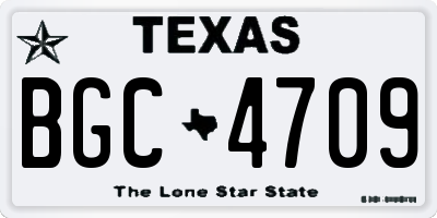 TX license plate BGC4709