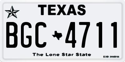 TX license plate BGC4711