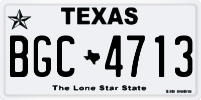 TX license plate BGC4713