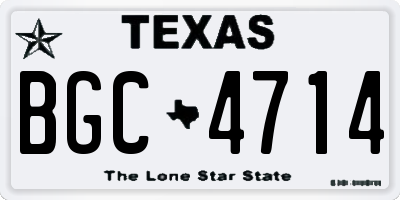 TX license plate BGC4714