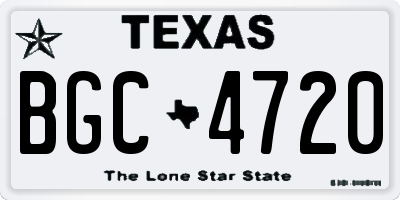 TX license plate BGC4720