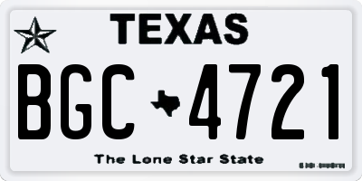 TX license plate BGC4721