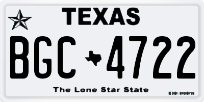 TX license plate BGC4722