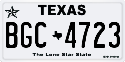 TX license plate BGC4723