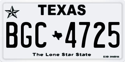 TX license plate BGC4725