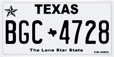 TX license plate BGC4728