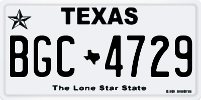 TX license plate BGC4729