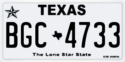 TX license plate BGC4733