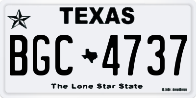 TX license plate BGC4737