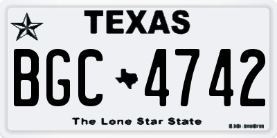 TX license plate BGC4742